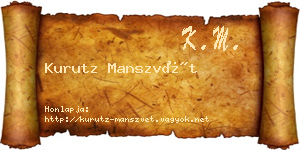 Kurutz Manszvét névjegykártya